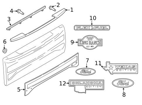 Exterior Trim - Tail Gate for 2017 Ford F-350 Super Duty #0