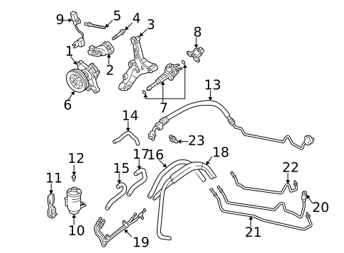 Pump & Hoses for 1996 Acura RL #0