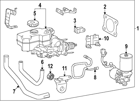 Master Cylinder - Components On Dash Panel for 2025 Toyota Land Cruiser #0