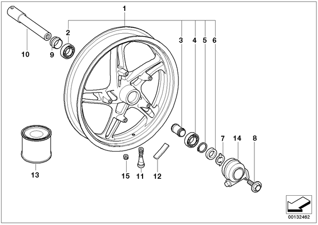 36312333465 - : Silver Front Wheel - 3.50X17 for BMW-Motorrad Image