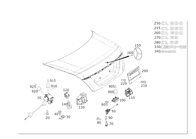 69909204 - Trunk Lid: Pan Head Screw W Collar for Mercedes-Benz: CL550, CL600, CL63 AMG, CL65 AMG, S63 AMG Image image