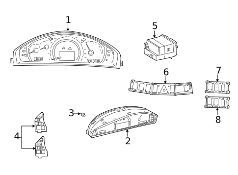 Cluster & Switches for 2001 Mercedes-Benz CL500 #0