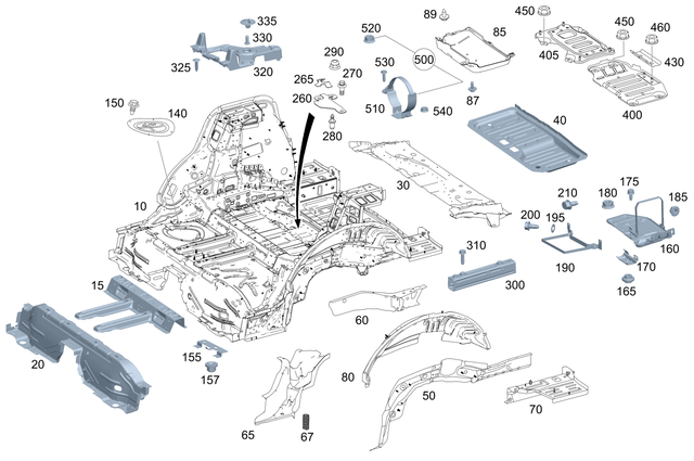 2536109600 - Substructure: Rear-End Floor for Mercedes-Benz Image image