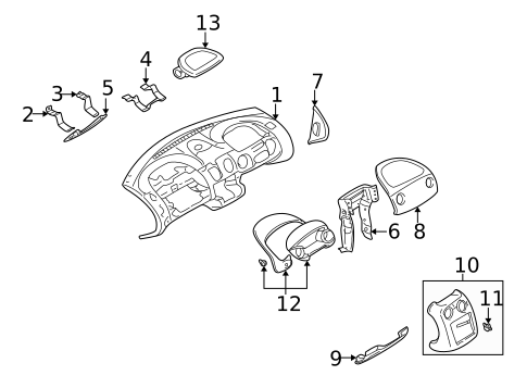 Instrument Panel for 2001 Chrysler Sebring #1