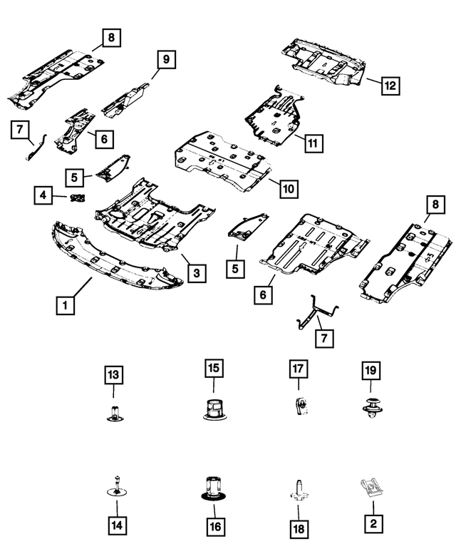 68244845AD - Frame, Bumper and Fascia: Diffuser Panel for Mopar Image image