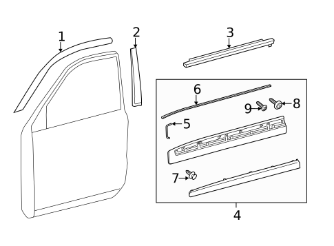 Exterior Trim - Front Door for 2019 Toyota Land Cruiser #0