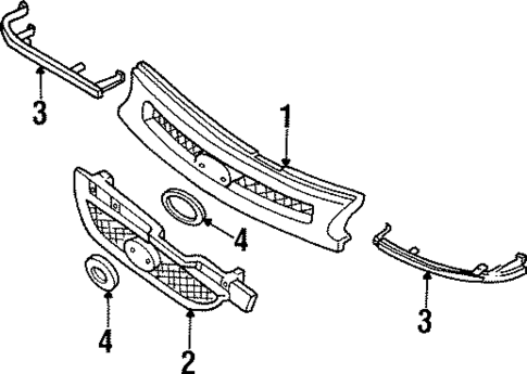 Grille & Components for 1997 Ford Aspire #0