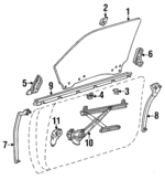 6811232140 - Body: Door Glass for Lexus: ES250 Image