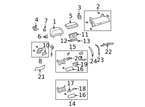 Instrument Panel Components for 2011 Toyota Corolla #0