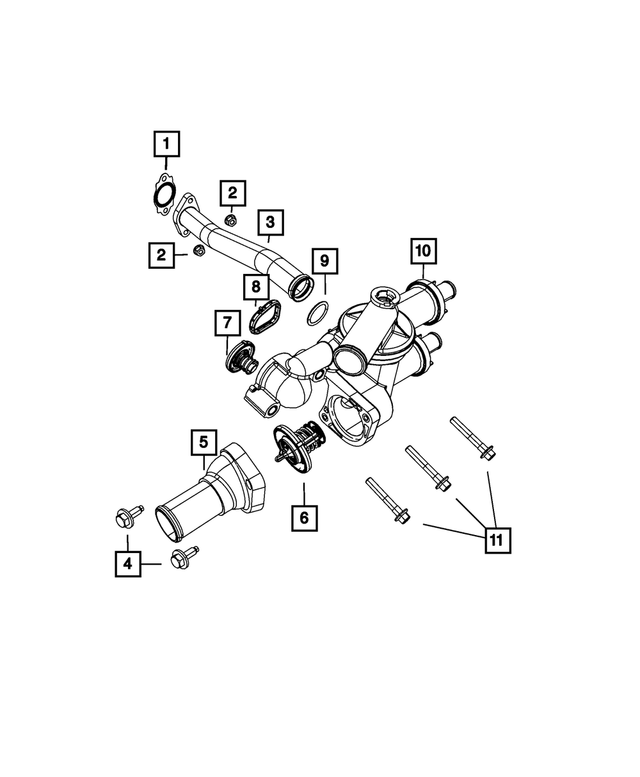 « 6508393AA – Cooling : Tête Collerette Hexagonale Boulon pour Mopar Image »