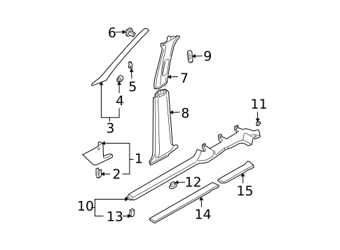 Interior Trim - Pillars for 2003 Volkswagen Jetta #0