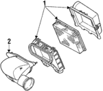 E6SZ9600B - Engine: Air Cleaner for Ford: Mustang, Thunderbird | Lincoln: Continental, Mark VII | Mercury: Capri, Cougar Image