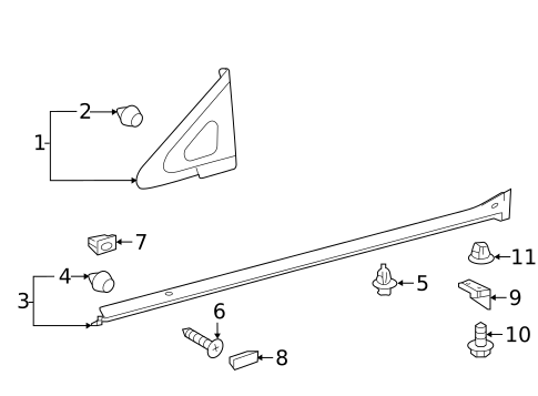 Exterior Trim - Pillars for 2018 Lexus RX450hL #0