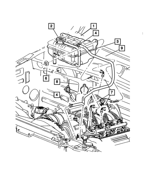Tank, Coolant Engine for 2003 Jeep Liberty #0
