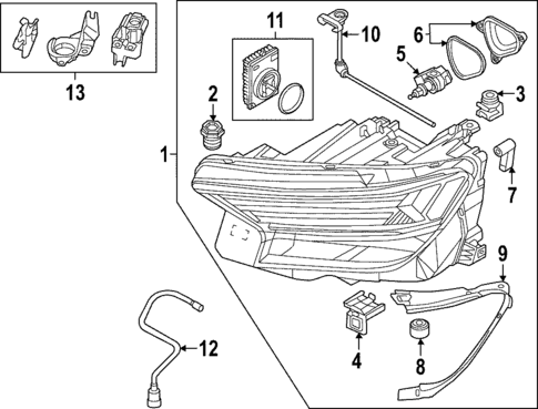 Headlamp Components for 2022 Audi Q4 e-tron Sportback #0