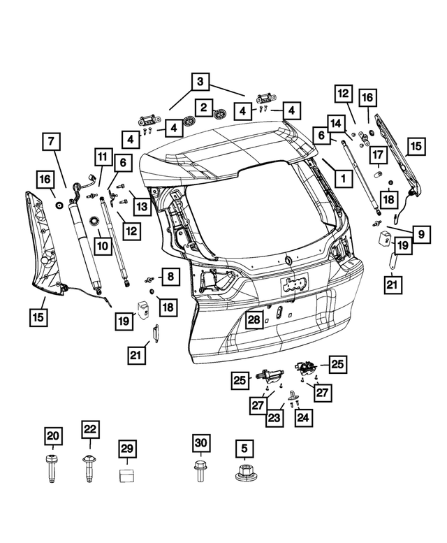 6RW71PS4AJ - Doors, Door Mirrors and Related Parts: Liftgate for Mopar Image