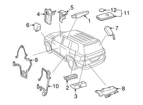 user　　10枚セット Keyless Entry Components for 2008 Toyota Land Cruiser