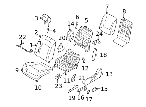 Driver Seat Components for 2012 Nissan Murano #1