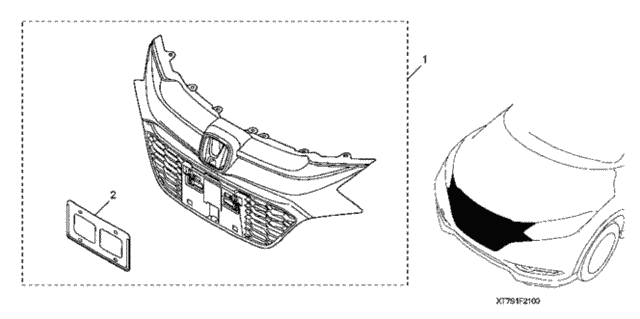Front Grille (Sport) for 2018 Honda HR-V #0