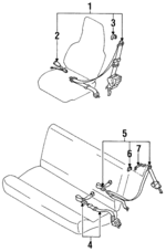 8882184M00 - : Rear Belt Assembly for Nissan: Pulsar NX Image