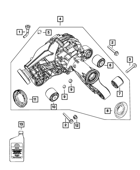 Front Axle;  Housing, Differential and Vent for 2012 Jeep Grand Cherokee #0