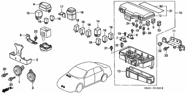 Control Unit (Engine Room) for 2001 Honda Accord #0