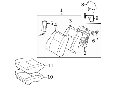 Front Seat Components for 2006 Scion xA #0