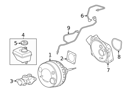 Master Cylinder - Components On Dash Panel for 2009 Jaguar Vanden Plas #1