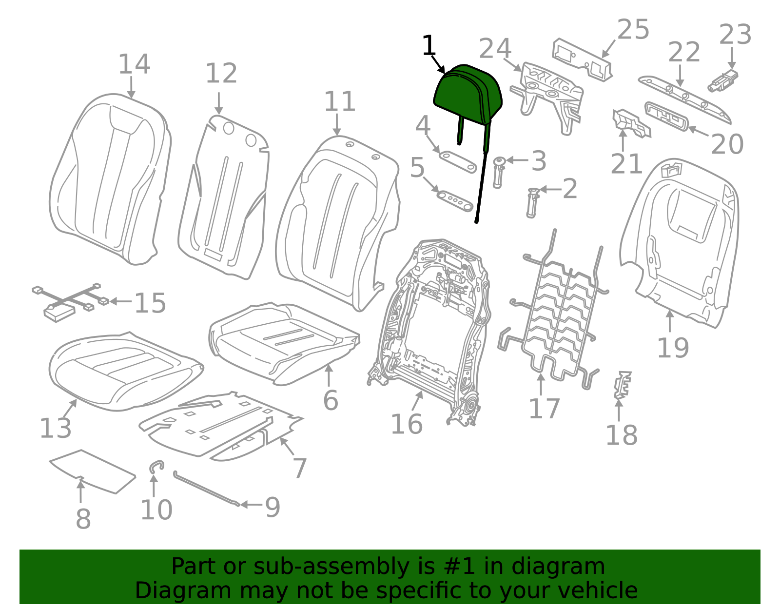 Headrest - BMW (52-10-5-A31-2D9)