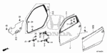 72367SDAA00 - Body/Air Conditioning: SEAL, HANDLE HOLE (OUTER) for Honda Image