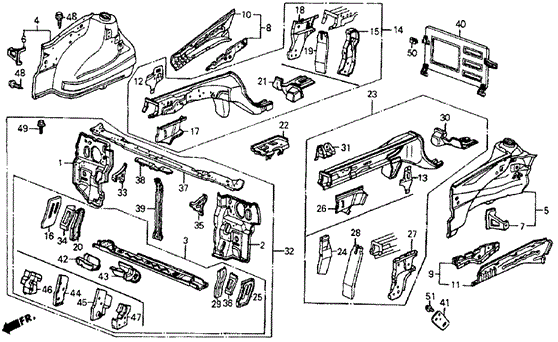 Front Bulkhead for 1985 Honda Civic #0