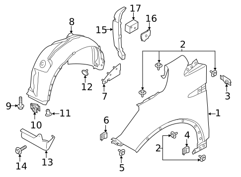 Fender & Components for 2016 Ford Escape #0
