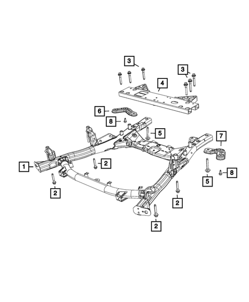 Front Suspension, Strut and Cradle for 2018 Chrysler Pacifica #1