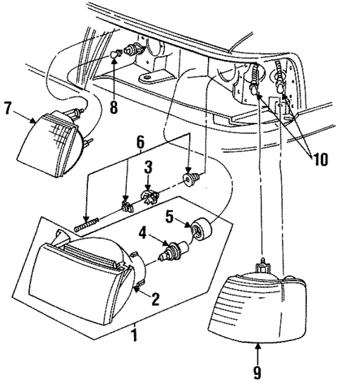 Park Lamps for 1991 Lincoln Continental #0
