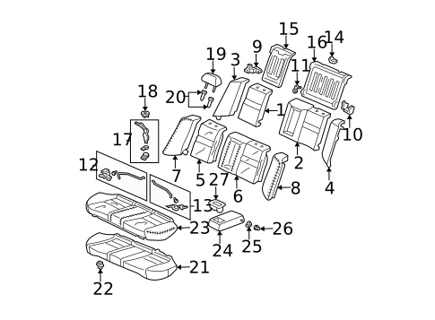 Rear Seat Components for 2005 Acura TSX #0