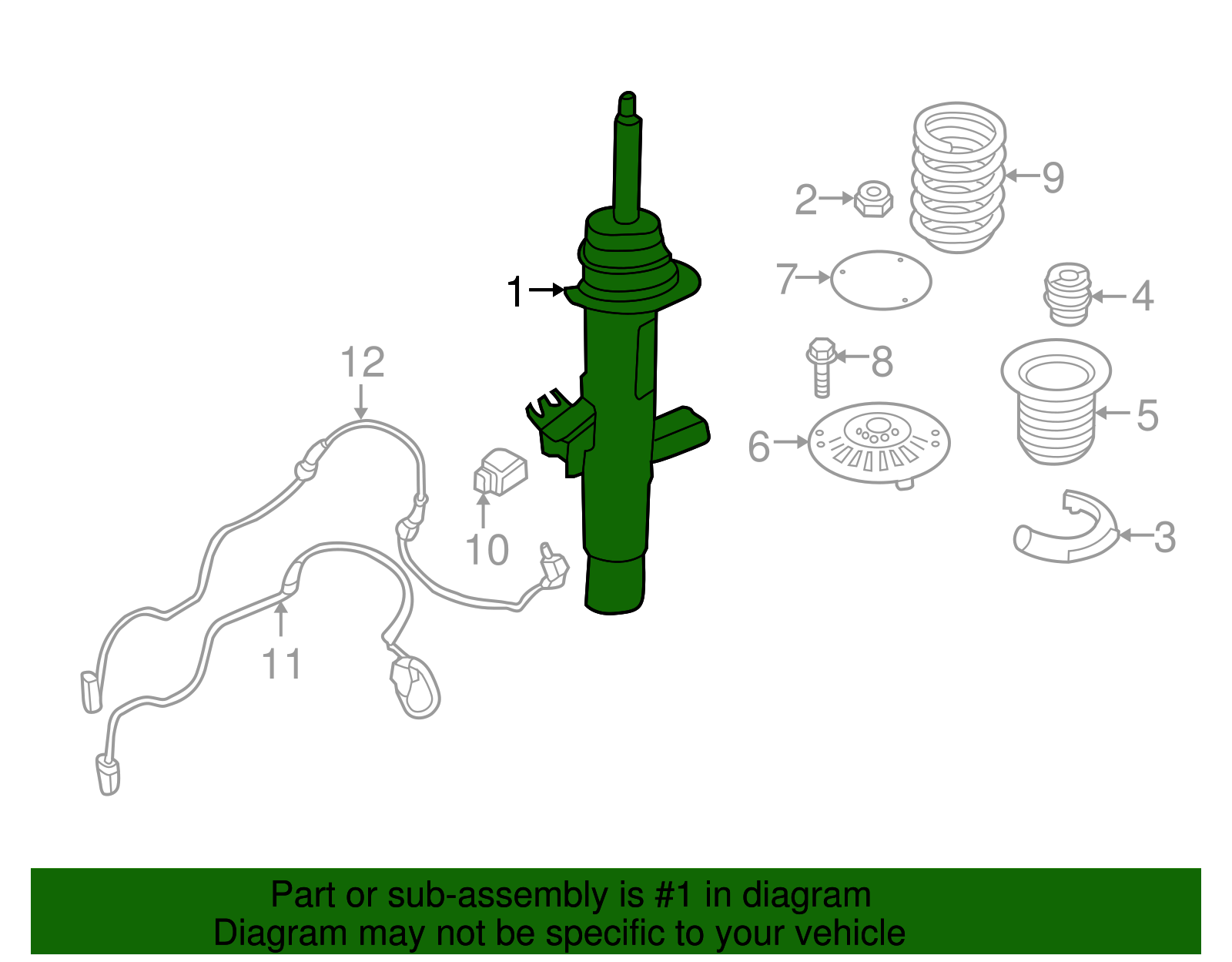 31316874367 - 2012-2018 BMW Suspension Strut (31-31-6-874