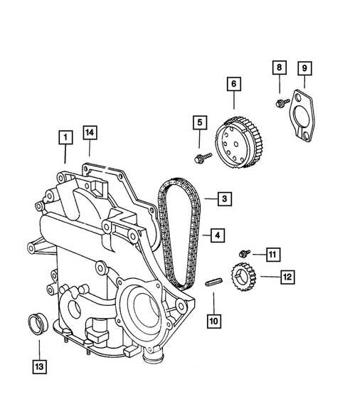 Timing Chain and Cover for 2005 Chrysler Town & Country #0
