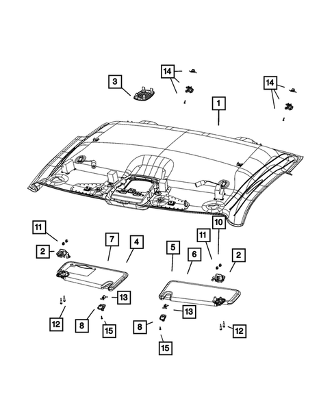 Headliners-Visors-Assist Straps for 2017 Ram 2500 #0