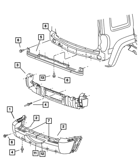 Rear Bumper and Fascia for 2004 Jeep Liberty #0