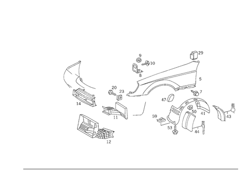 Front Fender for 1984 Mercedes-Benz 500 SEC #0