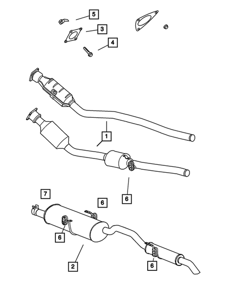 Exhaust System for 2001 Chrysler Voyager #0