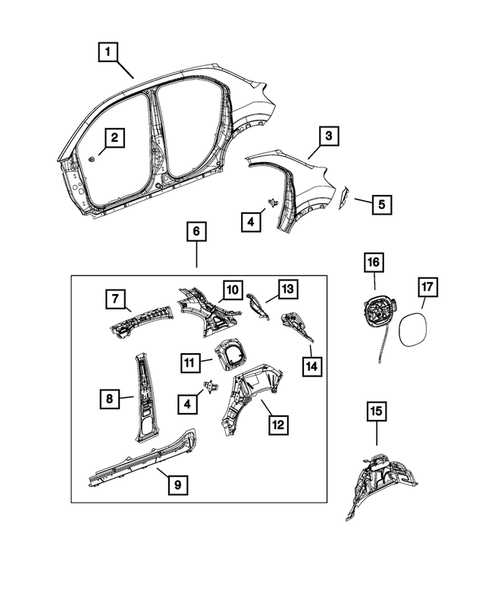 Aperture Panel and Pillar Supports for 2016 Fiat 500X #0