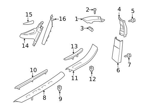 Interior Trim - Pillars for 2018 BMW X6 #0