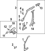 LR182119 - : Inner Hinge Pillar Lower Insulator for Land-Rover Image