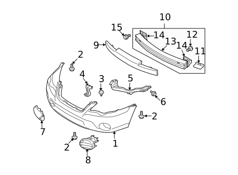Bumper & Components - Front for 2009 Subaru Outback #0