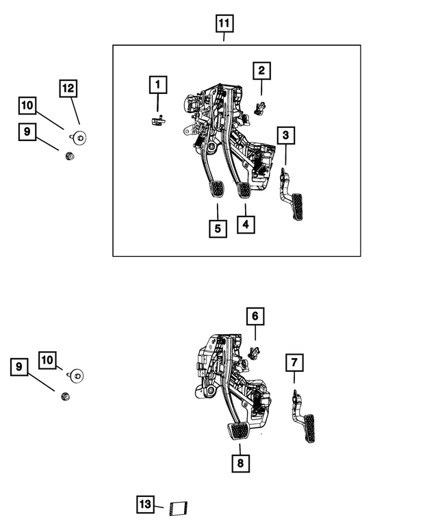 4581890AM - Fuel and Accelerator Pedal: Non Adjustable Pedal Assembly for Mopar Image