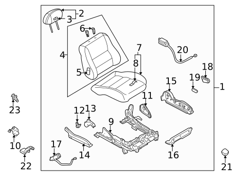 Front Seat Components for 1999 Mazda 626 #1
