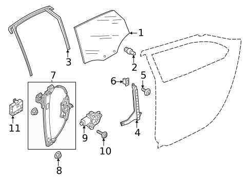 Glass - Rear Door for 2025 Audi A4 allroad #0