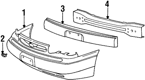 Bumper & Components - Front for 1996 Ford Windstar #0