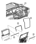 5020782AC - Doors, Door Mirrors and Related Parts: Rear Door Belt Inner Weatherstrip, Right for Chrysler: Town &amp; Country | Dodge: Grand Caravan | Ram: C/V Image